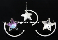 Earring findings, 925 silver, for Swarovski star 10mm - x1pair