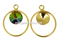 Pendant base, gold-plated 925 silver, for rivoli Swarovski 8mm, sus- x1