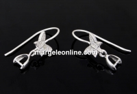 Earring findings, flower power, 925 silver, 11.5mm - x1pair