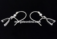 Earring findings, 925 silver, 26mm - x1pair