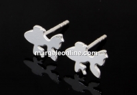 Earring findings, for chaton 3.7mm, 925 silver - x1pair