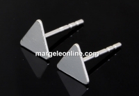 Earring findings, triangle, 925 silver, 11.5mm - x1pair