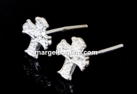 Earring findings, cross, 925 silver, 8mm - x1pair