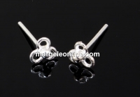 Earring findings, clover, 925 silver - x1pair