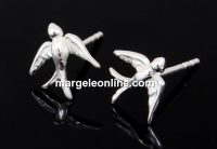 Earring findings, swallow, 925 silver, 12.5mm - x1pair