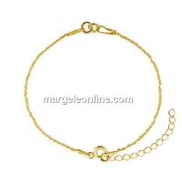 Bracelet for link, gold-plated 925 silver, 15+4.5cm - x1