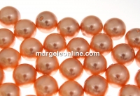 Swarovski one hole pearls, rose peach, 8mm - x2