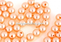 Swarovski one hole pearls, peach, 6mm - x4