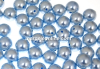 Swarovski one hole pearls, light blue, 8mm - x2