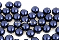 Swarovski one hole pearls, night blue, 12mm - x2