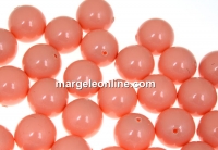 Swarovski one hole pearls, pink coral pearl, 8mm - x2