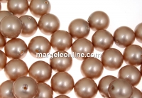 Swarovski one hole pearls, powder almond, 8mm - x2