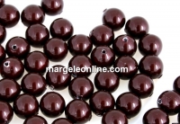 Swarovski one hole pearls, maroon, 4mm - x4