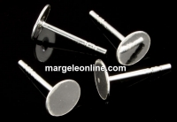 Earring findings, tray 6mm, 925 silver, 11.5mm - x1pair