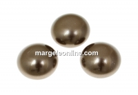 Swarovski, crystal pearl cabochon, brown, 6mm - x2