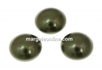 Swarovski, crystal pearl cabochon, dark green, 8mm - x2