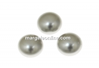 Swarovski, crystal pearl cabochon, light grey, 6mm - x2