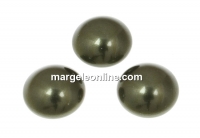 Swarovski, crystal pearl cabochon, dark green, 10mm - x2