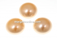 Swarovski, crystal pearl cabochon, peach, 10mm - x2