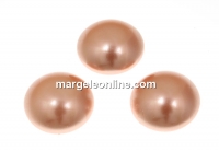 Swarovski, crystal pearl cabochon, rose peach, 6mm - x2