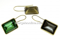 Swarovski bronze earrings base4527, 14x10mm - x1pair