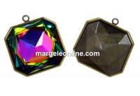 Swarovski bronze pendant base 4675, 23x23mm - x1