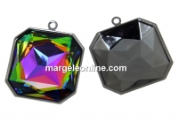 Swarovski gun metal pendant base 4675, 23x23mm - x1