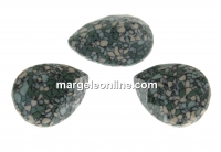 Swarovski, drop fancy, marbled seagreen, 14x10mm - x1