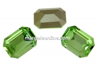 Swarovski, rectangle fancy, peridot, 14x10mm - x1