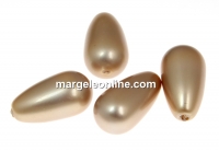 Swarovski drop pearls, powder almond, 15x8mm - x2