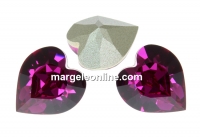 Swarovski, fancy chaton heart, fuchsia, 5.5mm - x4