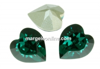 Swarovski, fancy chaton inima, emerald, 5.5mm - x4