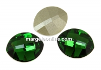 Swarovski, fancy rivoli, pure leaf, dark moss green, 14mm - x1