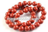 Red jasper, round, 4.8mm