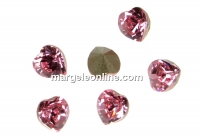 Swarovski, mini fancy chaton heart, light rose, 3.5mm - x4