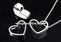 Pendant, heart, 925 silver, 13.3mm - x1