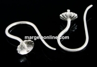 Earring findings, 925 silver rhodium plated, for one hole pearl - x1pair