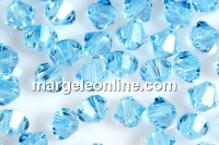 Swarovski, bicone bead, aquamarine, 2.5mm - x20