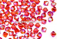 Swarovski, margele bicone, tangerine AB2x, 4mm - x20