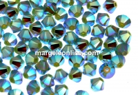 Swarovski, margele bicone, pacific opal AB2x, 4mm - x20