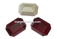 Swarovski, rectangle fancy, siam, 14x10mm - x1