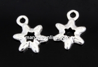 Charm, flower, 925 silver, 12mm  - x1