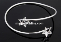 Adjustable Bracelet, 925 silver, for 2 Swarovski star 10mm - x1