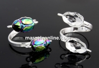 Ring, 925 silver, for Swarovki bead, 12mm scarab 5728 - x1