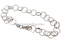 Bracelet, 925 silver rhodium plated, 20cm - x1