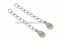 Chain, for extension, 925 silver rhodium plated, 38mm - x1