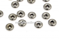 Spacer, rondelle, rhodium-plated 925 silver, 3.5mm - x5