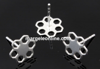 Earring findings, 925 silver, 12x10mm - x1pair