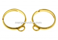 Ring base, 1 loop, 925 silver gold plated, adjustable, - x1