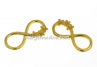 Link, infinity with flowers, gold-plated 925 silver, 17mm - x1